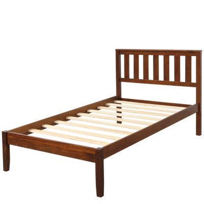 Streamdale Wood Platform Bed With Headboard/Wood Slat Support, Twin