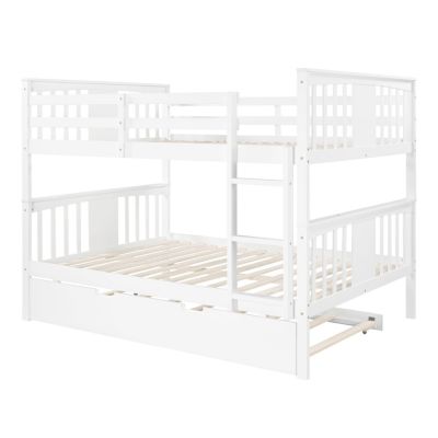 Bunk Bed with Twin Size Trundle and Ladder