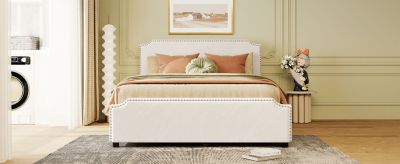 Streamdale Upholstered Platform Bed with Studded Headboard and Drawers