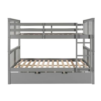 Streamdale Full Over Full Bunk Bed With Twin Size Trundle And Ladder