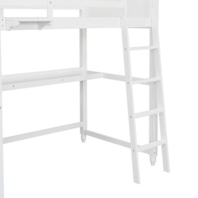 Streamdale Espresso Twin Loft Bed with Desk and Drawers