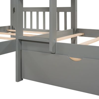 Streamdale Twin L-Shaped Bunk Bed With Drawers