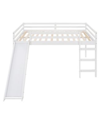 Loft Bed with Slide, Multifunctional Design, Full