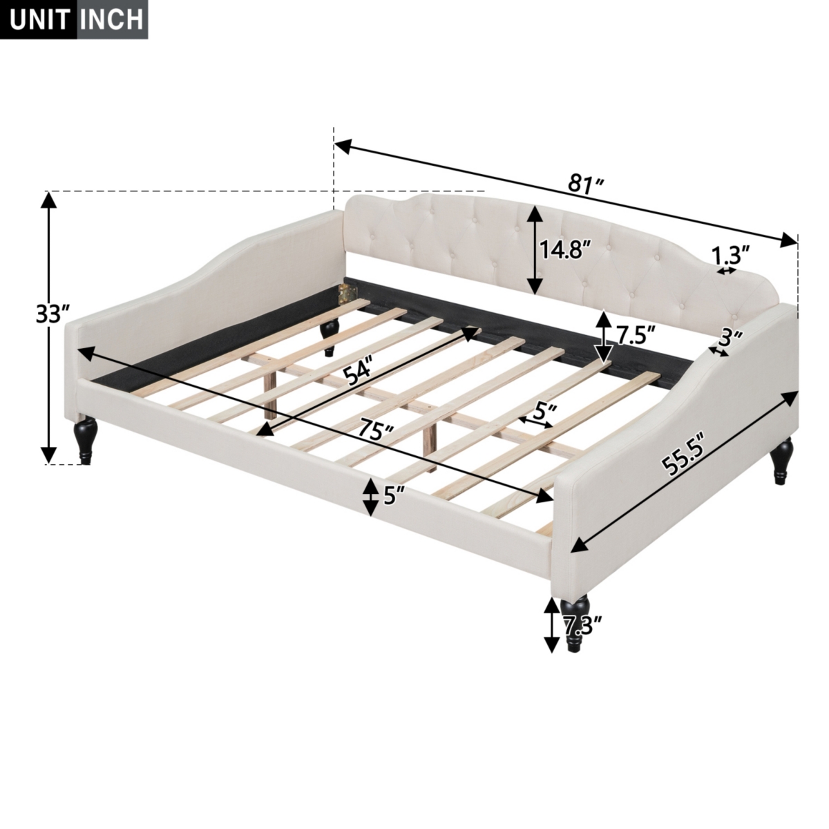 Simplie Fun Full Size Upholstered Tufted Daybed