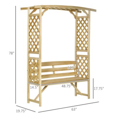 Stylish Arbor Bench Outdoor Seating, Plant Trellis, and Garden Decor