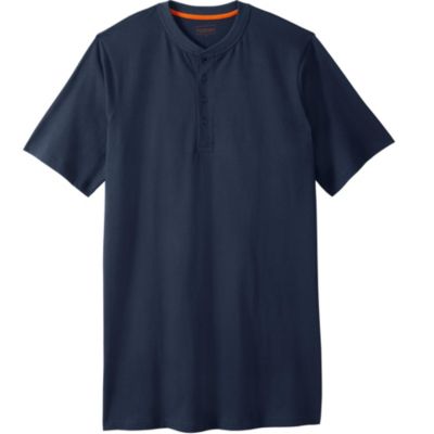 Big & Tall by KingSize Heavyweight Longer-Length Short-Sleeve Henley Shirt