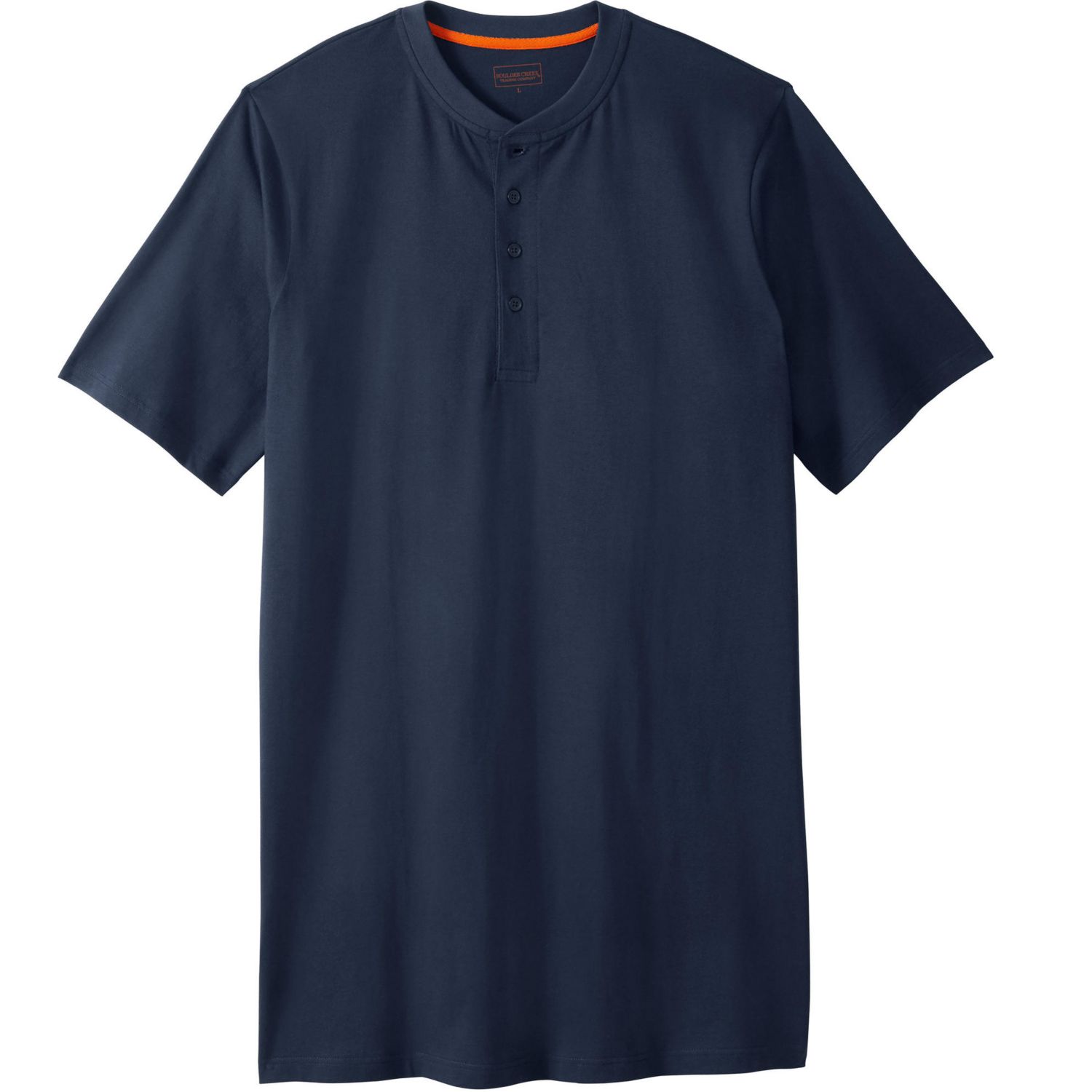 Men's by KingSize Heavyweight Longer-Length Short-Sleeve Henley Shirt