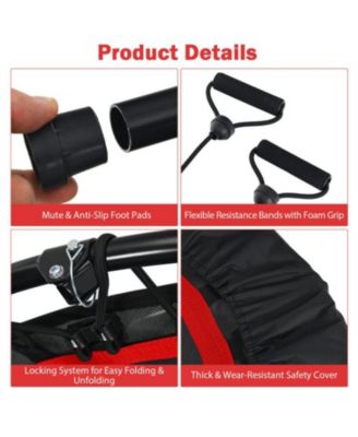 Foldable Fitness Rebounder with Adjustable Resistance Bands for Home Workouts