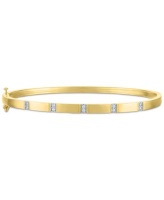2-Pc. Set Diamond Bangle Bracelets (1/5 ct. t.w.) in 14k Gold-Plated Sterling Silver