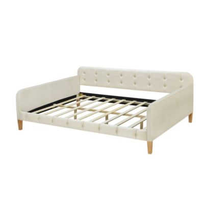 Streamdale Full Size Upholstered Daybed With 4 Support Legs, White