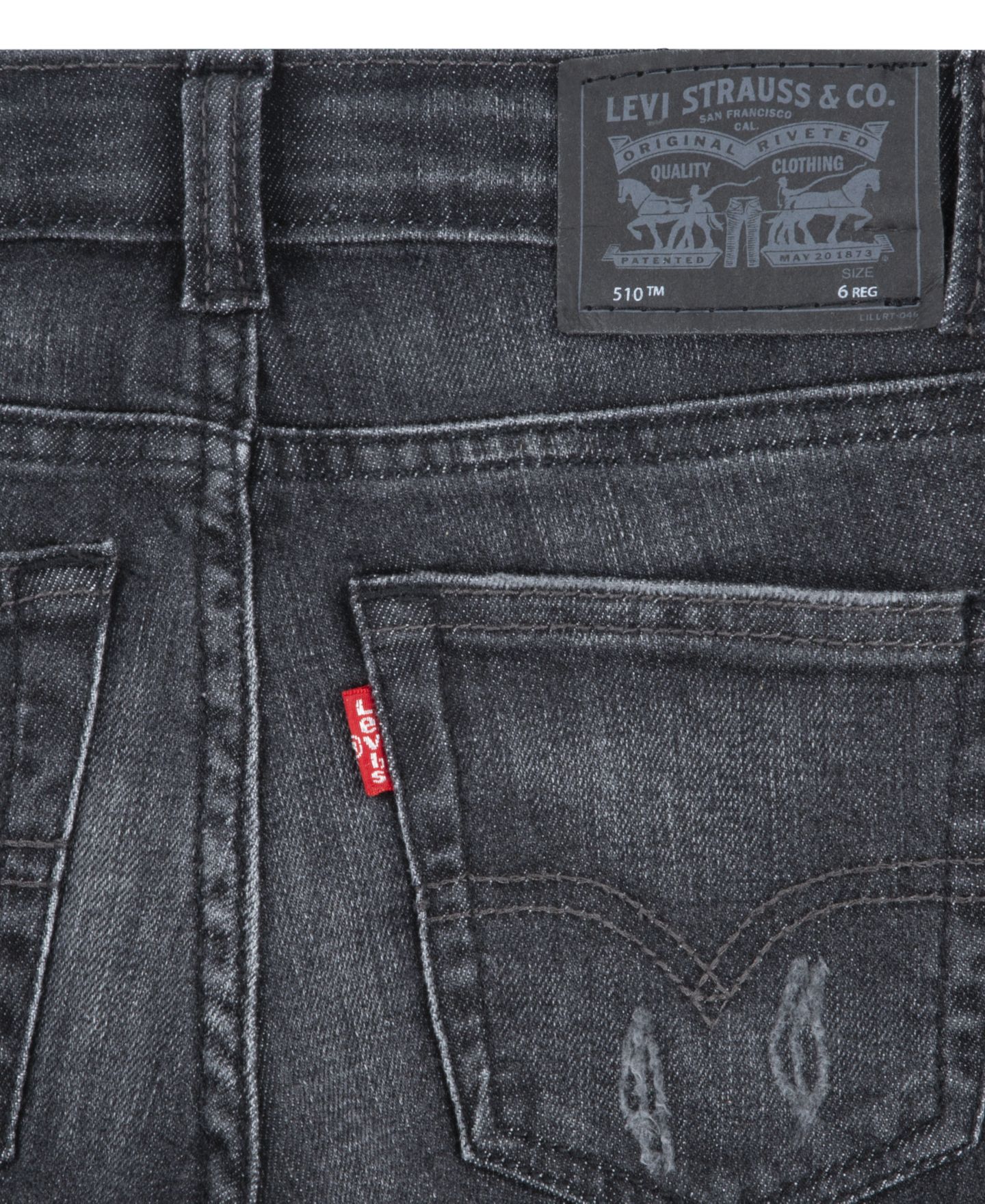 Джинсы Levi's 510 Skinny Fit Everyday Stretch Performance для мальчиков, цвет: Чёрный — фото 11