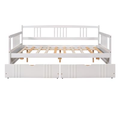 Streamdale Full Size Daybed Wood Bed With Two Drawers