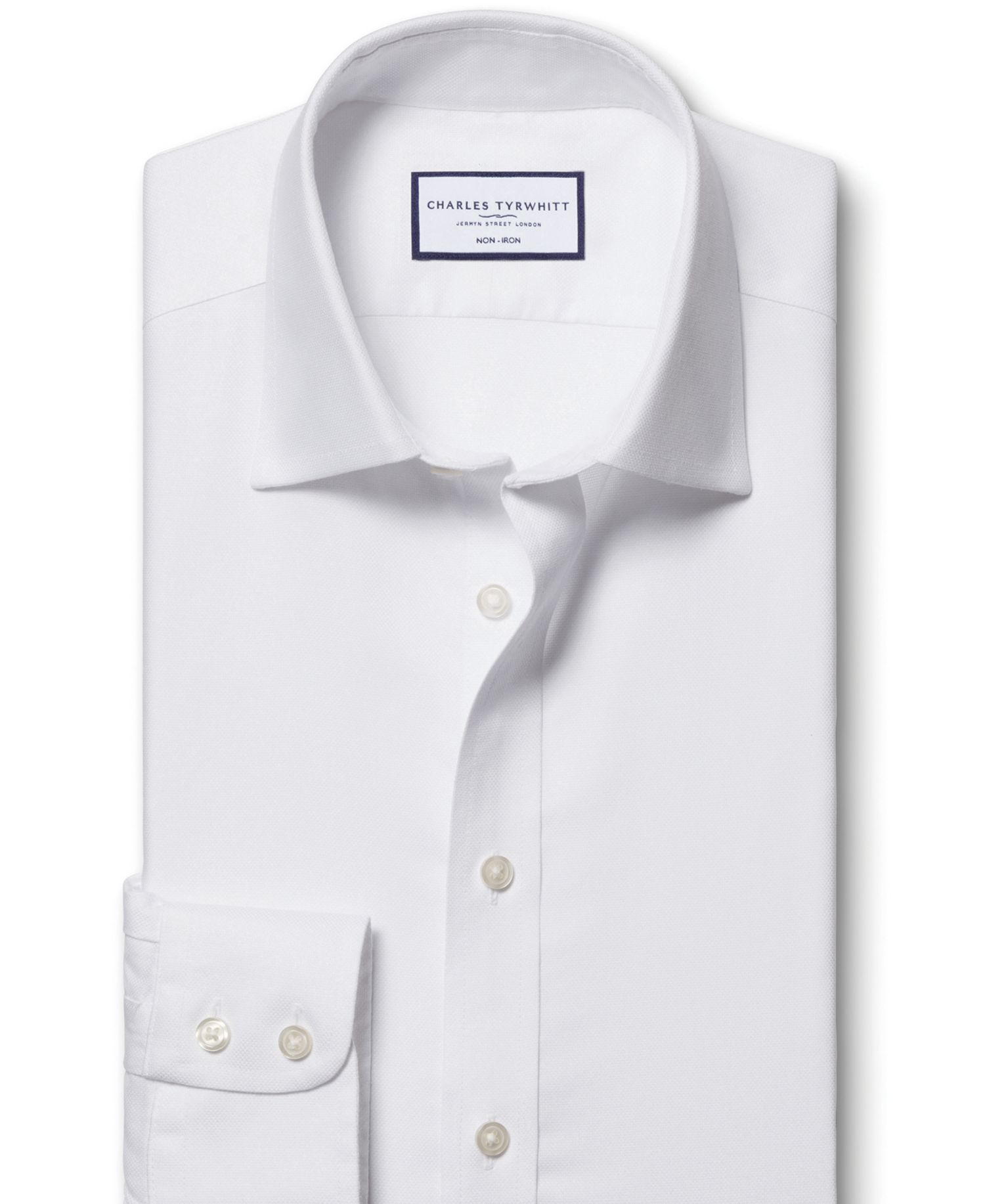Мужская приталенная рубашка Royal Oxford Dress из негладкого материала