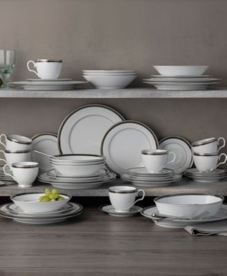 Austin Platinum 50-Piece Dinnerware Set, Service For 8