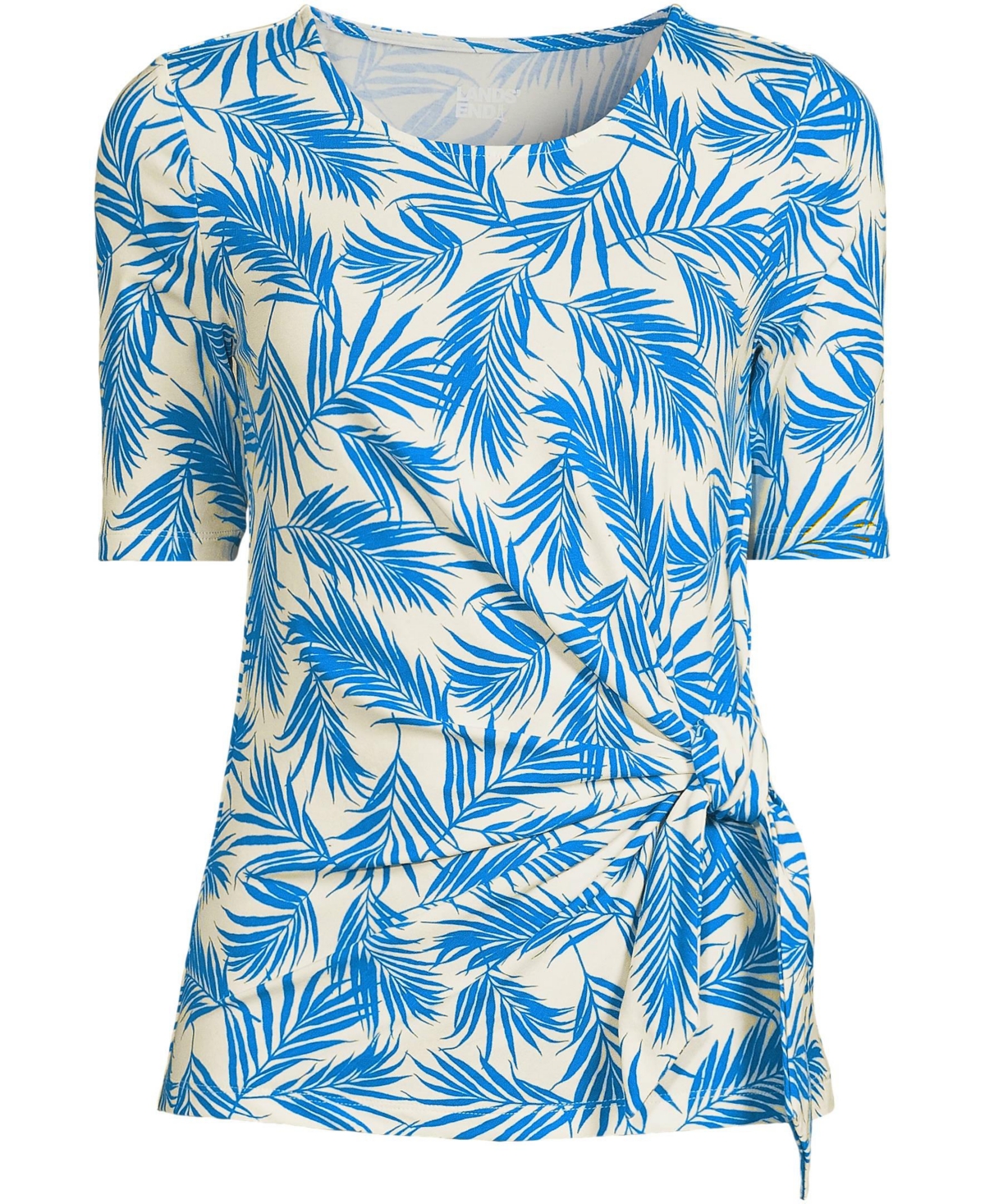 Lands' End Women's Lightweight Jersey Tie Front Top