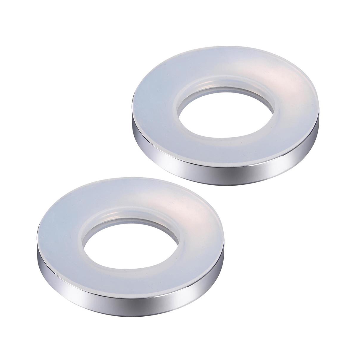 Aquaterior Bathroom Sink Mounting Ring Chrome Plating for Home Countertop Glass Vessel Sink 2 Pack - Silver