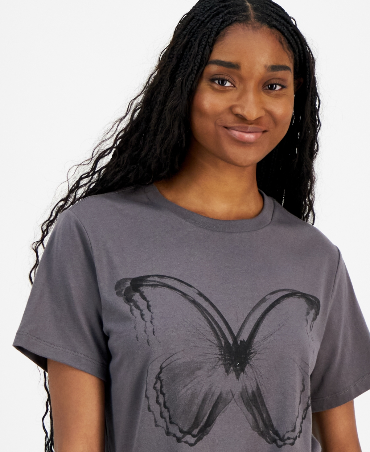 Grayson Threads, The Label Juniors' Butterfly-Graphic T-Shirt