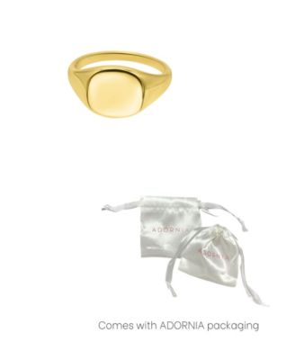 Gold Square Face Signet Pinky Ring