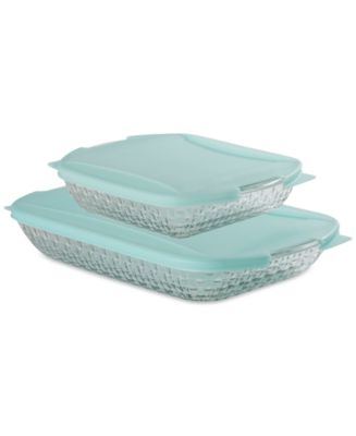 Anchor Hocking Basketweave Embossed 4-Piece Bakeware Bundle