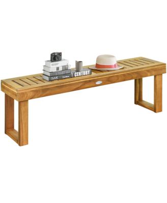 Set of 2 Patio Garden Dining Bench Acacia Wood Bench