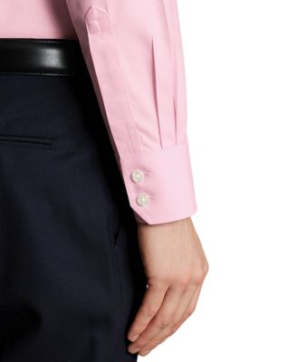 Men's Slim-Fit Non-Iron Solid Twill Dress Shirt 