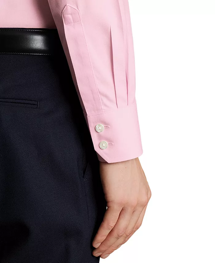 Men's Slim-Fit Non-Iron Solid Twill Dress Shirt - thumbnail 8
