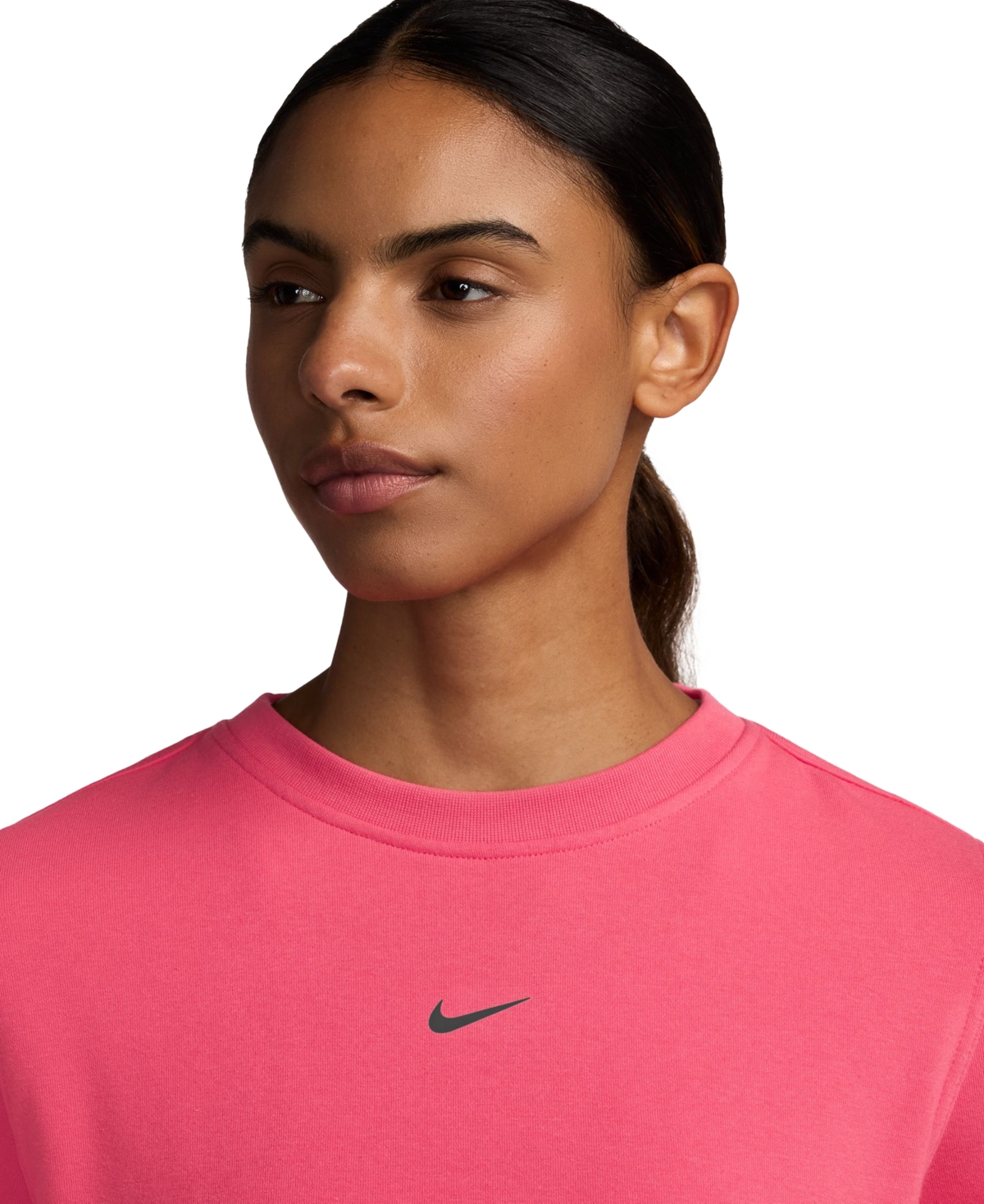 Nike Women's Dri-fit One Crewneck French Terry Sweatshirt -white