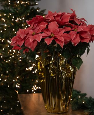 Dark Pink Artificial Christmas Poinsettia 27.5"