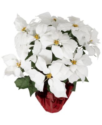 White Artificial Christmas Poinsettia 20"