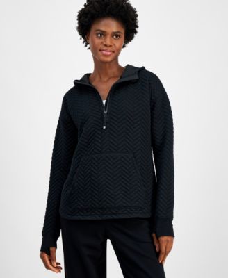 Women's Relaxed Quilted Quarter-Zip Hoodie
