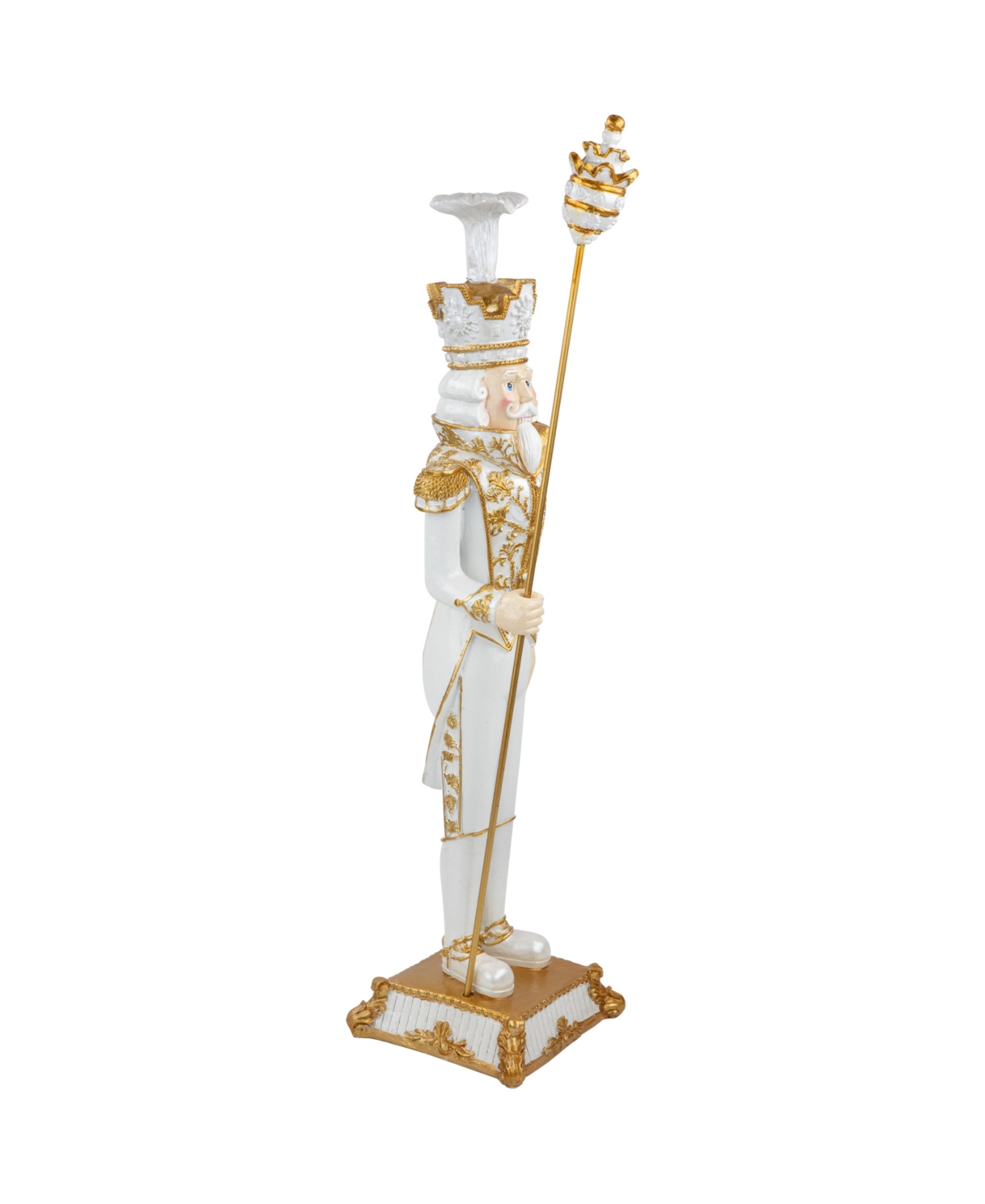 Northlight Blue And Red Standing Christmas Nutcracker Soldier Holding A Sceptor 25.75" In Blue