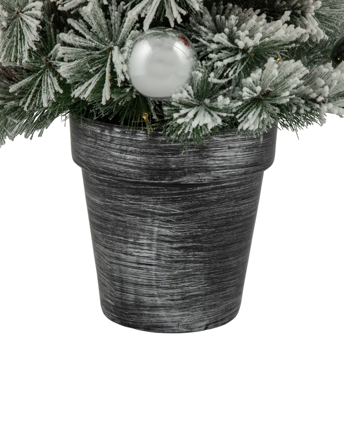 Northlight Pre-lit Potted Snowy Bristle Pine Artificial Christmas Tree 3' In Green