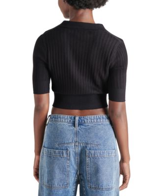 Women's Charlise Cropped Polo Sweater