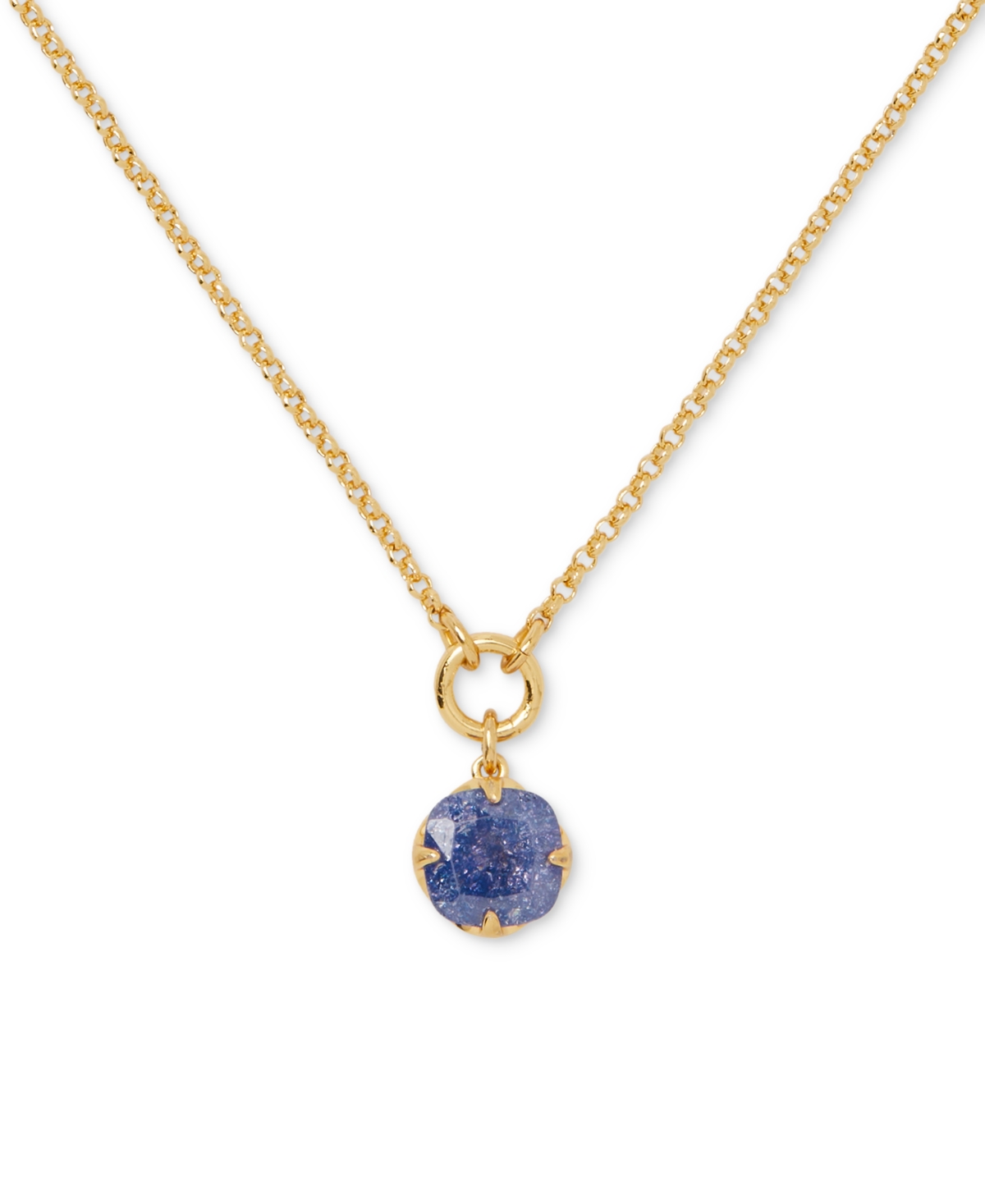 Kate Spade Gold-tone Pop Of Joy Spade Flower Pendant Necklace, 16" + 3" Extender In Dark Navy