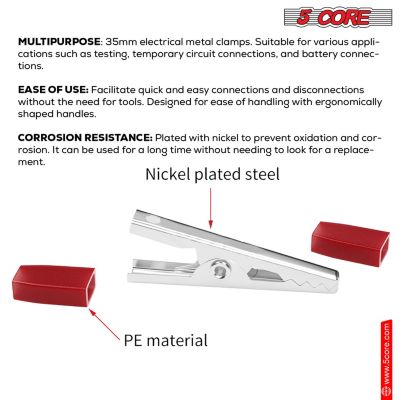 5Core Alligator Clips Electrical Metal Battery Jumper Clamps Insulated Gator Clip - ALLIGATOR 72 PCS