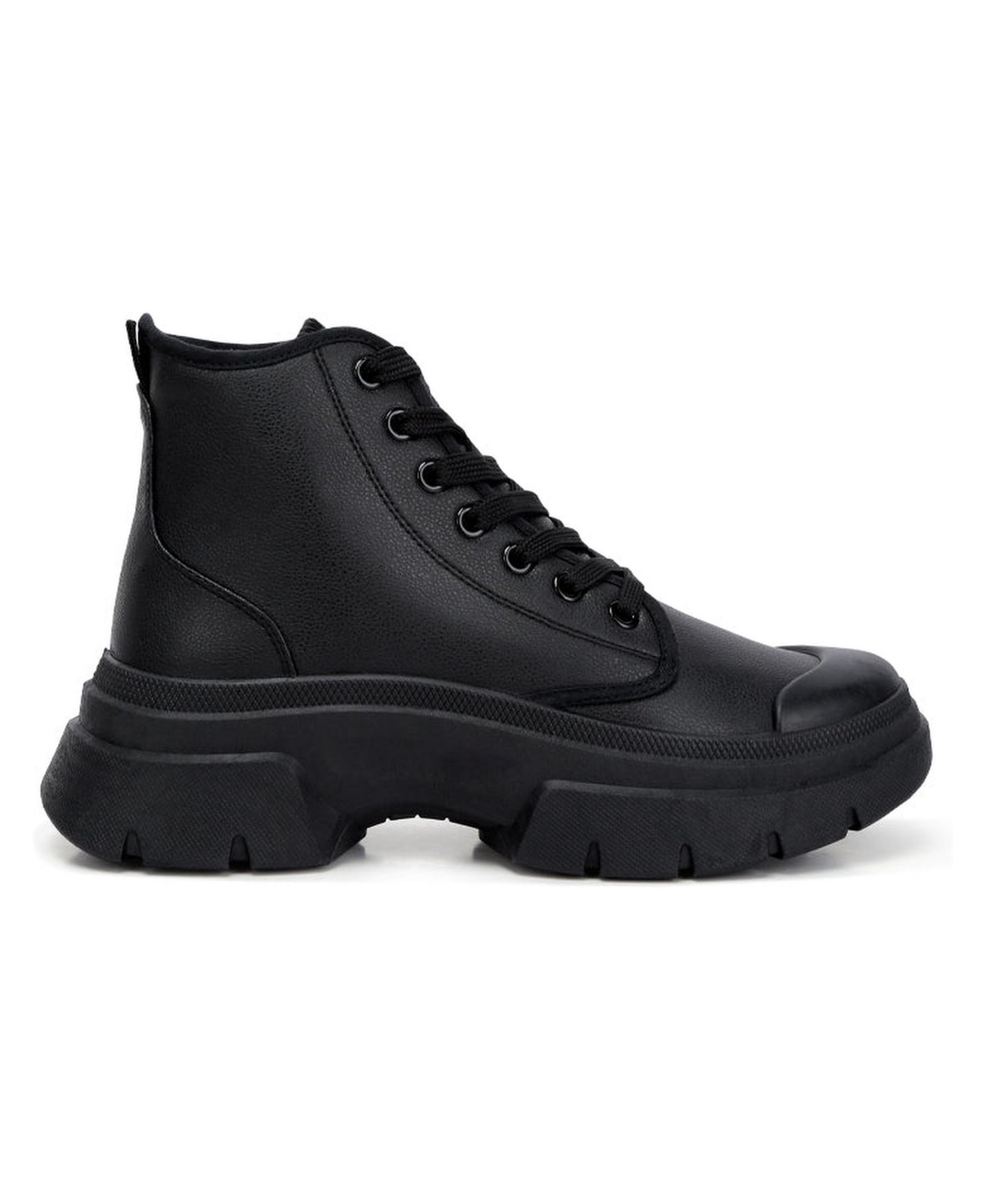 Женские ботинки London Rag Roxane Chunky Lace Up, цвет: Чёрная искусственная кожа — фото 1