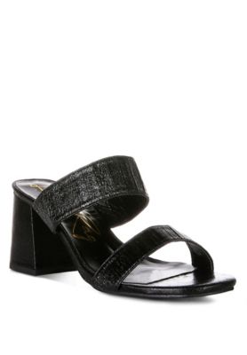 Womens Giblet Metallic Slip On Block Heels