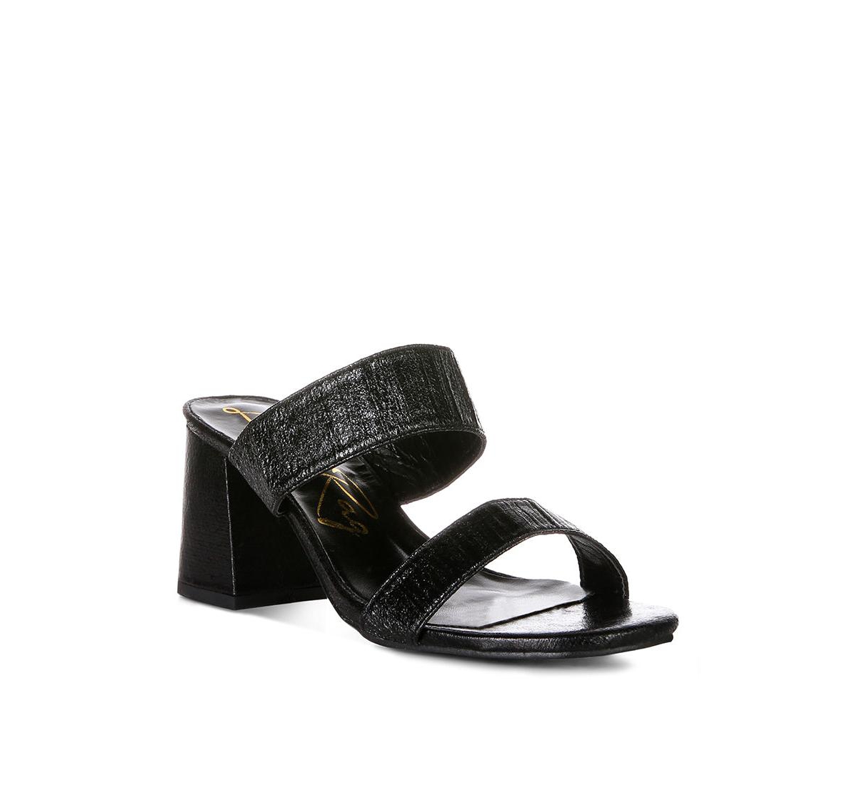 Giblet metallic slip on block heels - Black