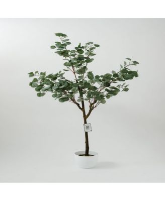 6ft Artificial Eucalyptus with Woven Seagrass Plant Basket