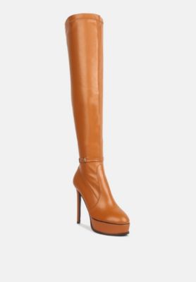 TWINKLES Womens Patent Stiletto Heeled Long Boots