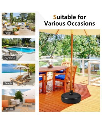 Patio Fillable Round Umbrella Base Stand Fit Pole 1.5'' Holder 40 lbs Outdoor