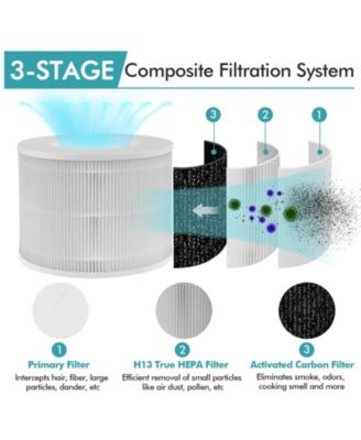 Replacement Filter for Air Purifier with H13 True HEPA and Activated Carbon Layers