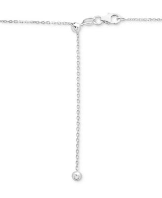 Diamond Bezel Five Stone Adjustable 18" Collar Necklace (1/2 ct. t.w.) in Sterling Silver or 14k Gold-Plated Sterling Silver