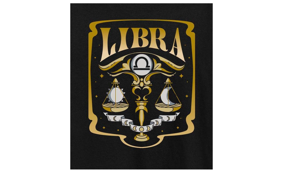 Hybrid Apparel Zodiac Libra Plus Size Graphic T-shirt In Black