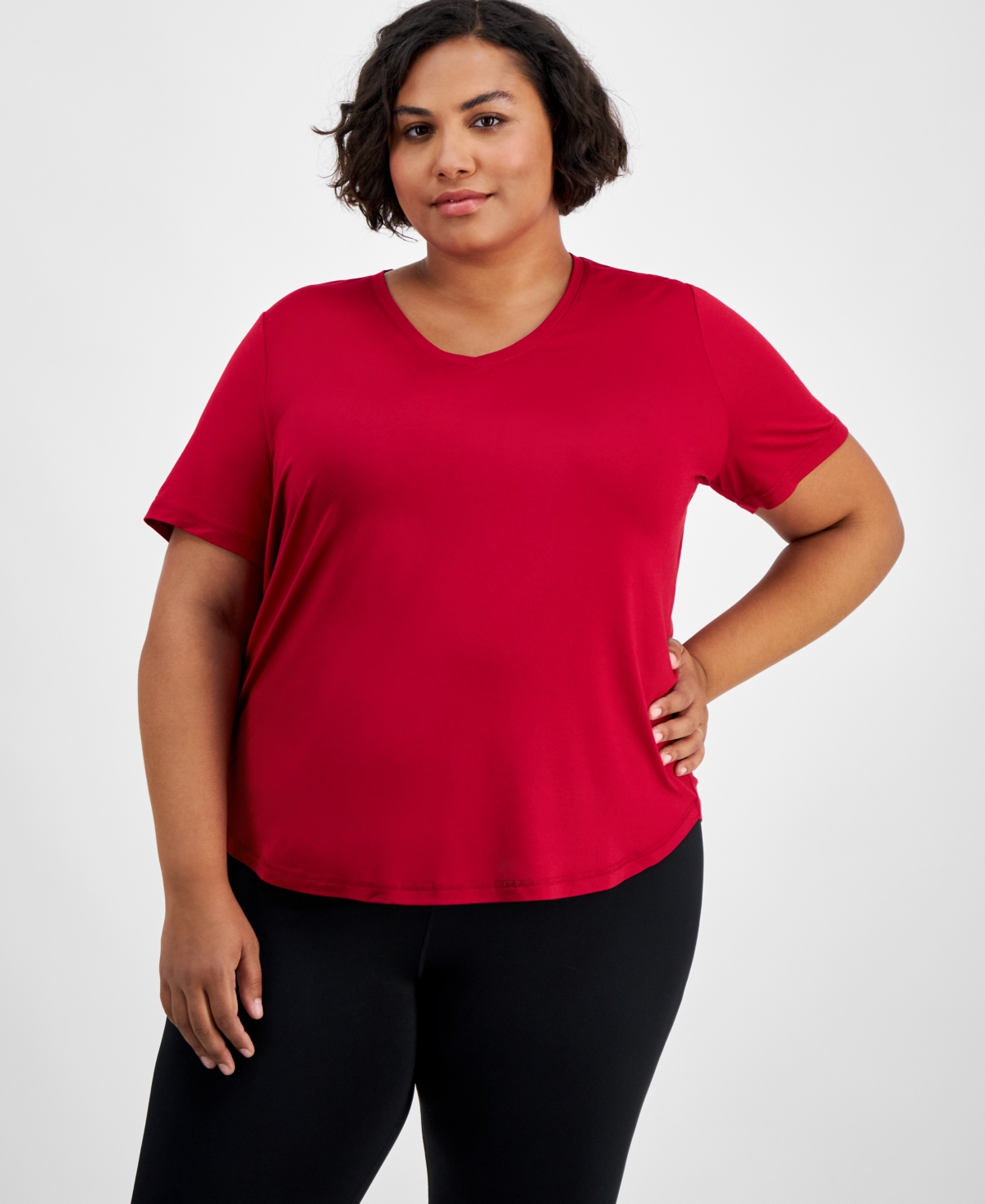 Id Ideology Plus Size Solid Essentials Active Tee, Created for Macy's