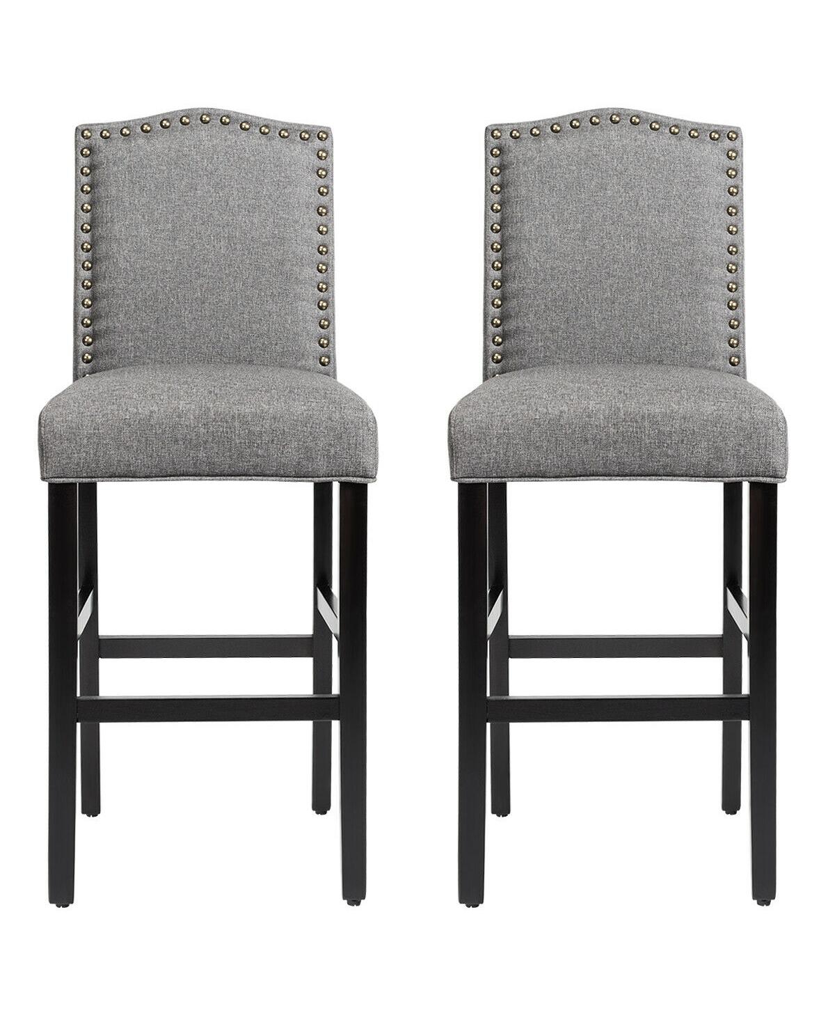 Inolait Set of 2 Counter Height Dining Side Barstools with Thick Cushion