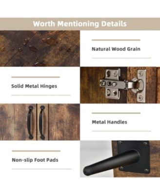 Mid-century Wooden Storage Cabinet Wine Glass Holders