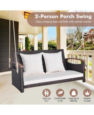 2-Person Patio Rattan Porch Swing