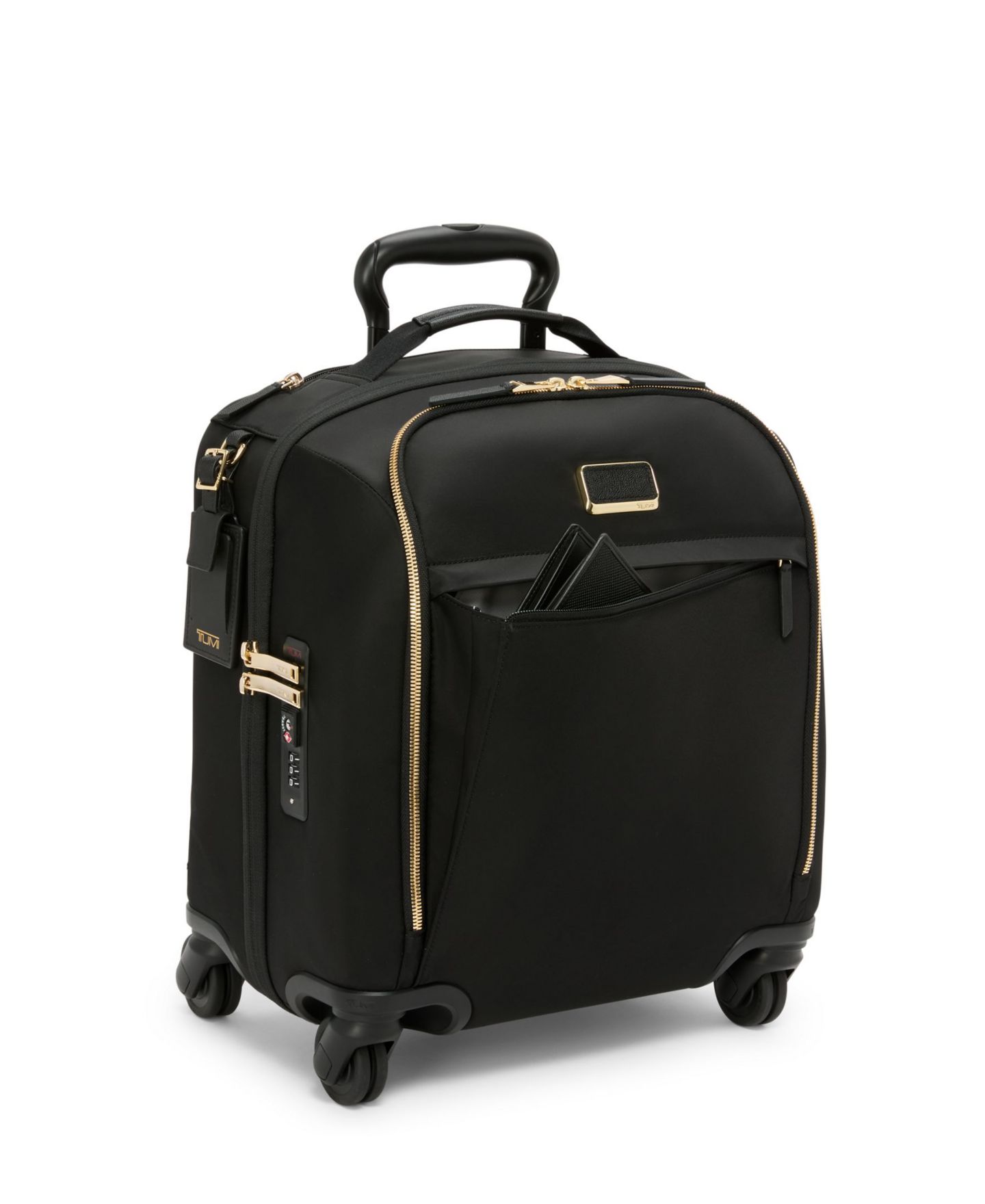 Чемодан TUMI Voyageur Leger Compact Carry-On, цвет: Чёрный / Золотой — фото 5
