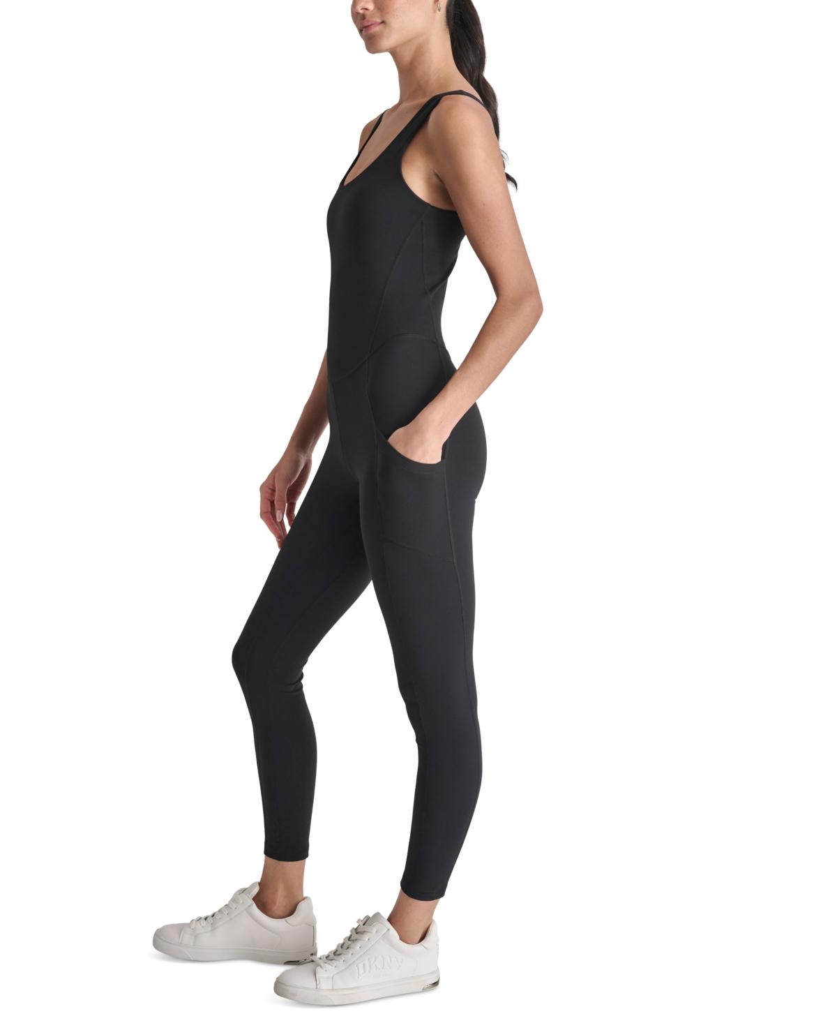 Dkny Women's Sleeveless Scoop-Neck Active Jumpsuit